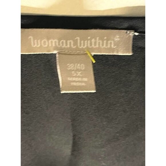 Woman Within Black Sheer 3/4 Sleeve Blouse Top Shirt Plus Size 5X 38/40 Sequins - Picture 7 of 9